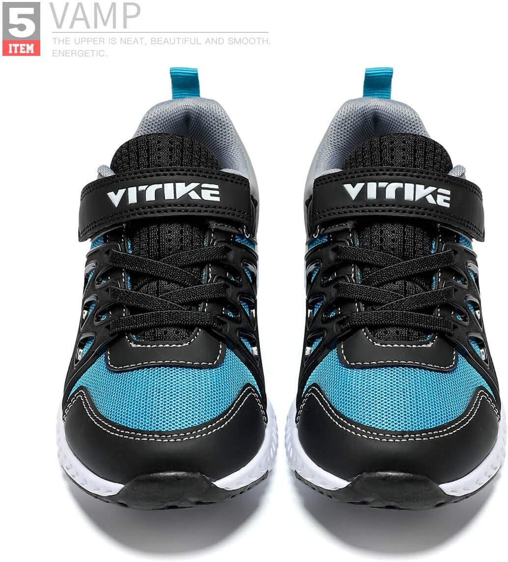 Kids Sneakers for Boys Girls Tennis Shoes Running Sneaker Lightweight Walking Shoes Athletic Air Shoes,Blue Orange,33 EU