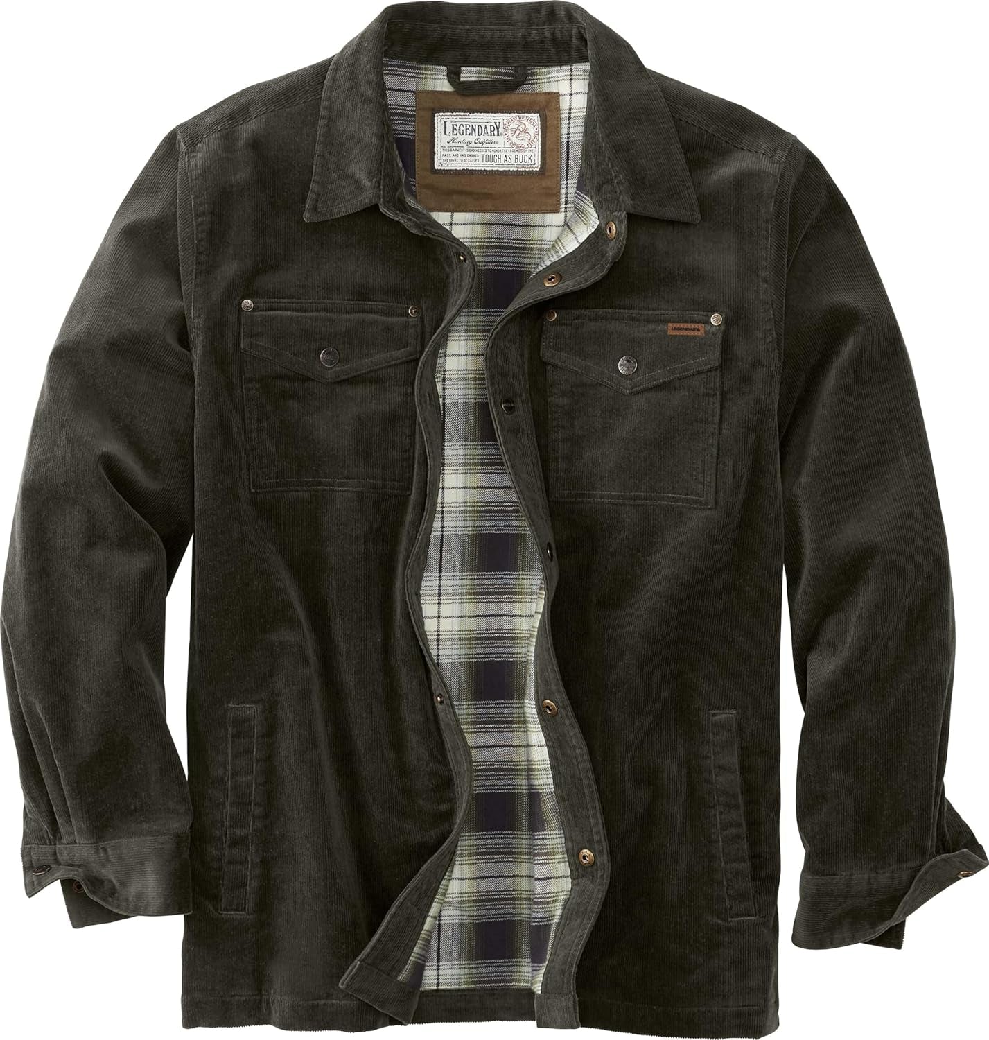 Men'S Tough as Buck Flannel Lined Corduroy Shirt Jacket
