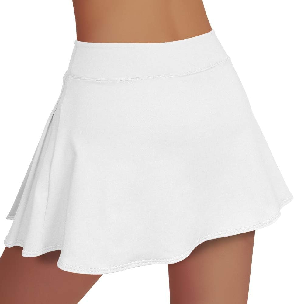 Womens Tennis Skirt Pleated Workout Golf Skirts with Pockets Lightweight Skorts for Tennis Golf Running Yoga