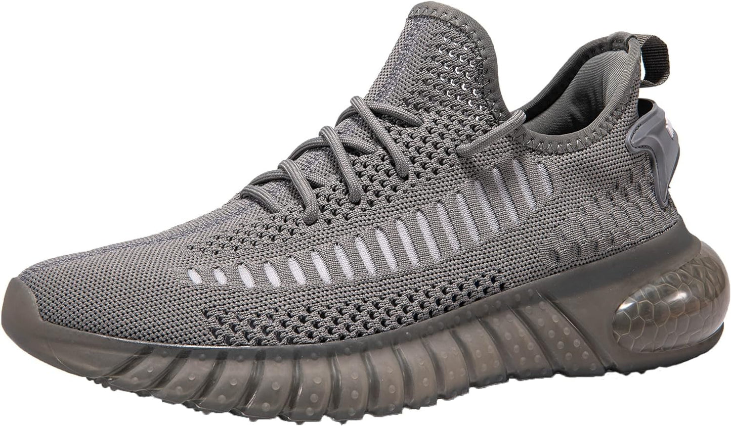 Men'S Athletic Walking Shoes Outdoor Running Shoes Slip on Fashion Sneaker Darkgrey 13