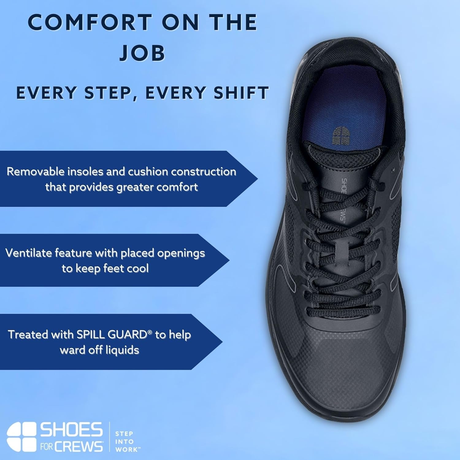 Men'S Slip-Resistant Work Sneakers - Comfortable, Non-Slip Shoes for Men in Food Service, Healthcare, Retail, Maintenance - Evolution II