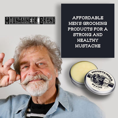 Natural Mustache Wax | Citrus & Spice Scent | Made in West Virginia | Long Lasting Hold | Smooths, Conditons, Styles | Organic Moustache Balm | 2Oz