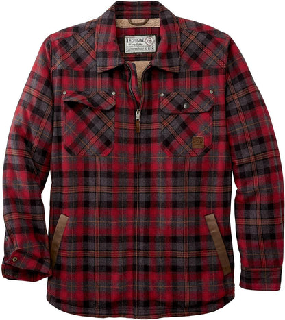 Men'S Sherpa Lined Shirt Jacket Flannel Shacket Fully Insulated