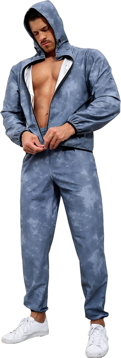 Men'S Sauna Suit 2-Piece Performance Jacket and Pants Set for Weight Loss Workout Boxing