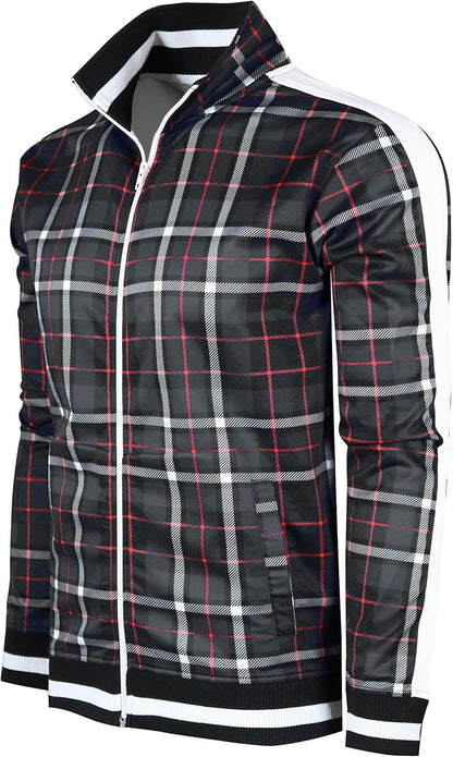 -TRACK JACKET Mens Urban Hip Hop Premium Track Jacket - Slim Fit Side Taping Sportswear Urbanwear Streetwear Top