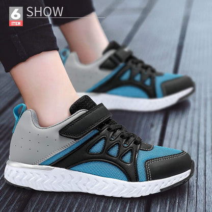 Kids Sneakers for Boys Girls Tennis Shoes Running Sneaker Lightweight Walking Shoes Athletic Air Shoes,Blue Orange,33 EU