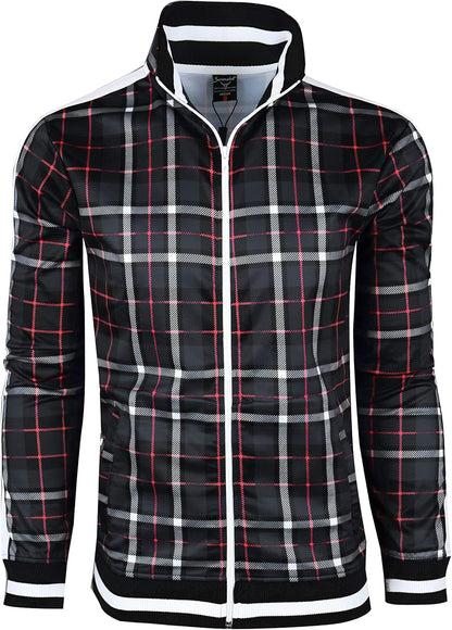 -TRACK JACKET Mens Urban Hip Hop Premium Track Jacket - Slim Fit Side Taping Sportswear Urbanwear Streetwear Top